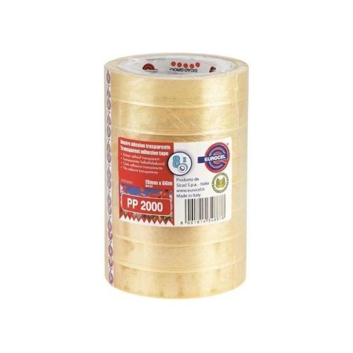 Scotch trasparente 19x66mm. Confezione    8 rotoli