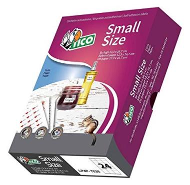 Etichette TICO P-7521 SMALL SIZE a registro angoli arrotondati colore bianco cf. di 250 fogli 127x163 mm - ft. 75x21 mm - 2500 etichette