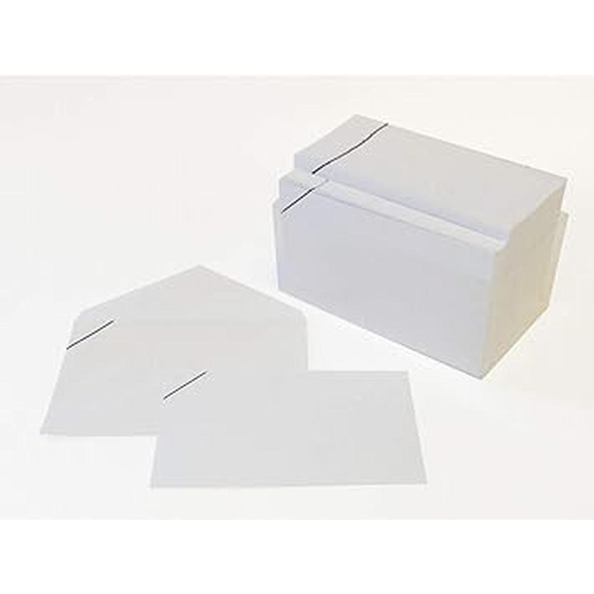 BUSTINE 9x14 per ringraziamento lutto bianche listate
