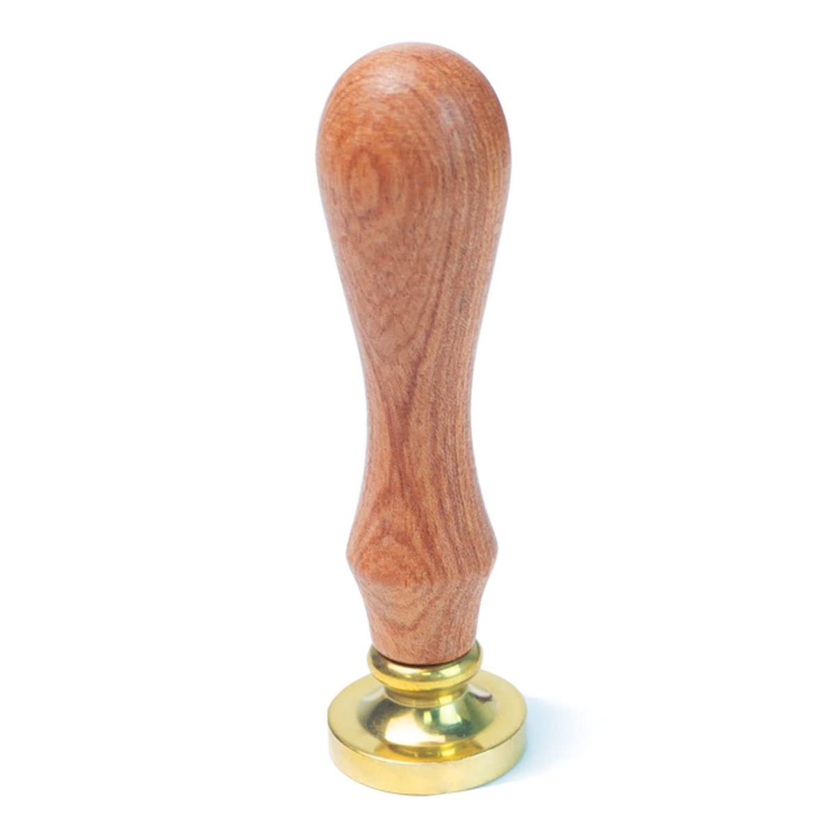 Punzone con manico in legno e base in ottone personalizzato diametro  25 mm.