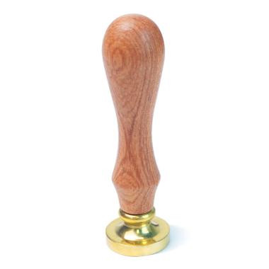 Punzone con manico in legno e base in ottone personalizzato diametro  25 mm.