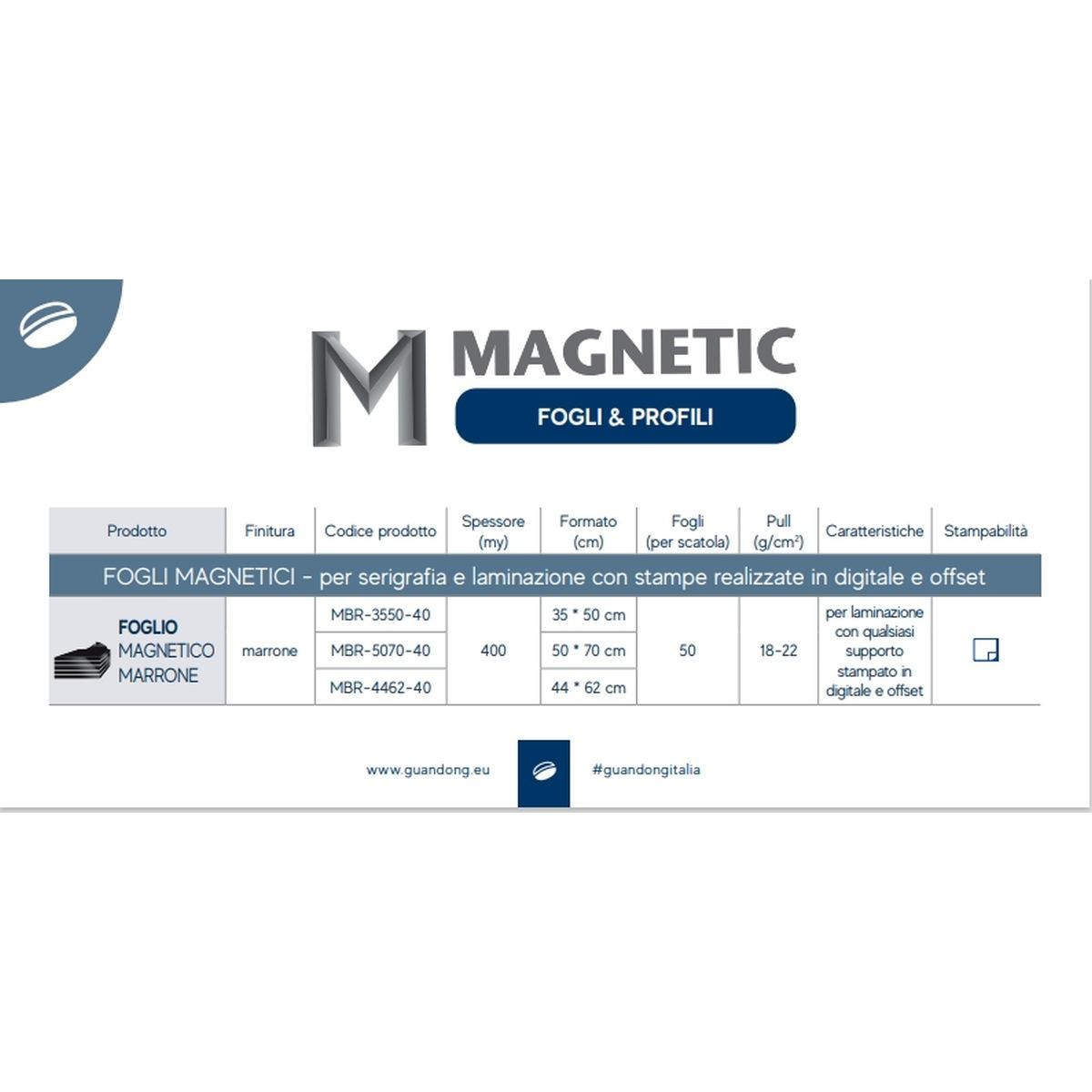 MBR-3550-40 foglio magnetico marrone dimensioni 35x50 cm. Vendita a foglio.