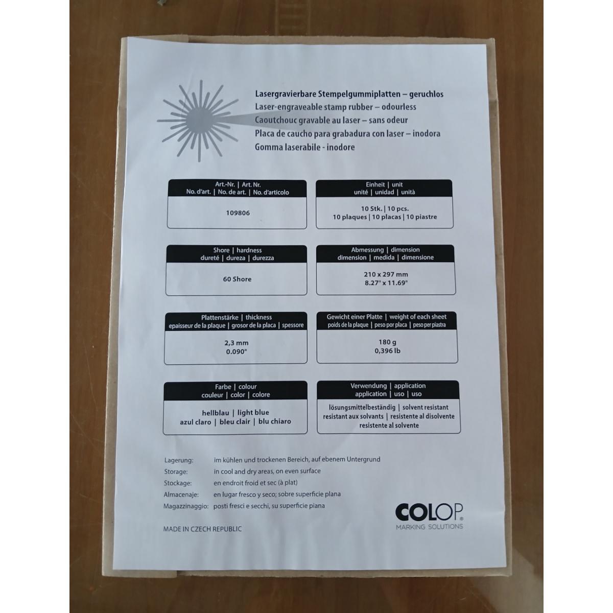 Gomma laser A4 55 shore blu inodore