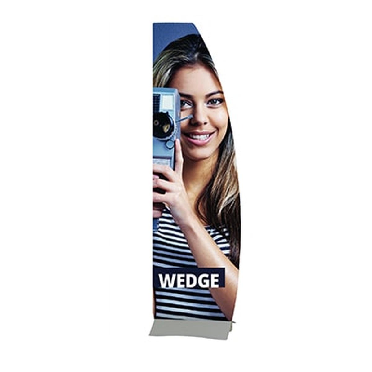 Base in acciaio porta banner rigido WEDGE 800MM SILVER