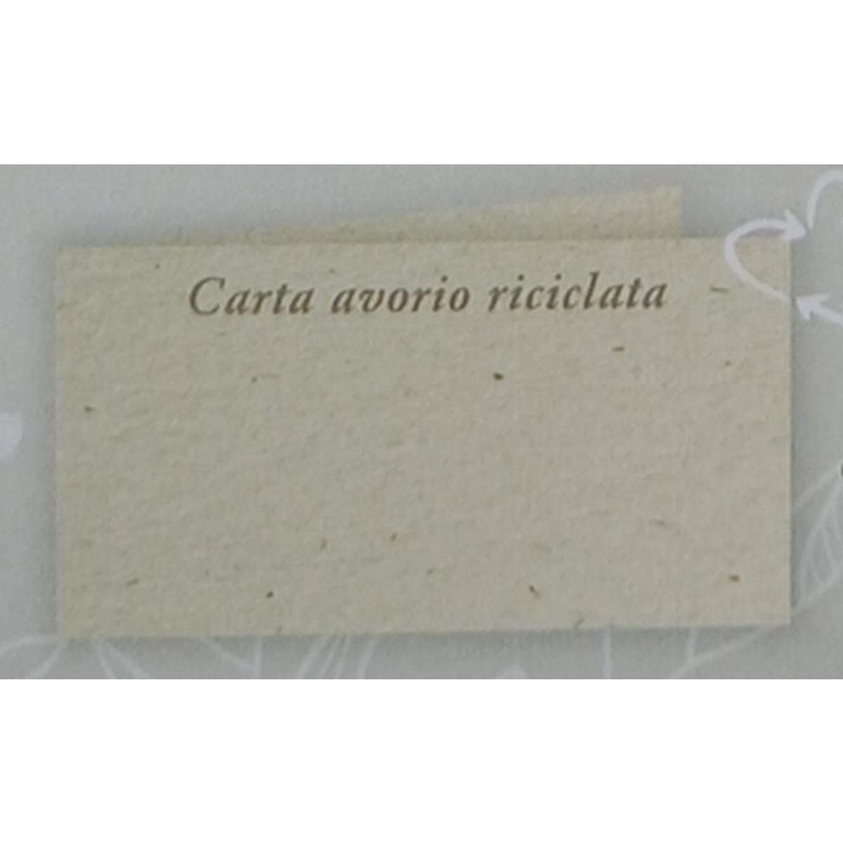Bigliettini bomboniera 0546 cf. 100 pz. carta avorio riciclata