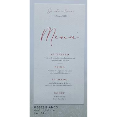 Menu f.to 10,5x21 BIANCO conf. da 50pz art. M0002