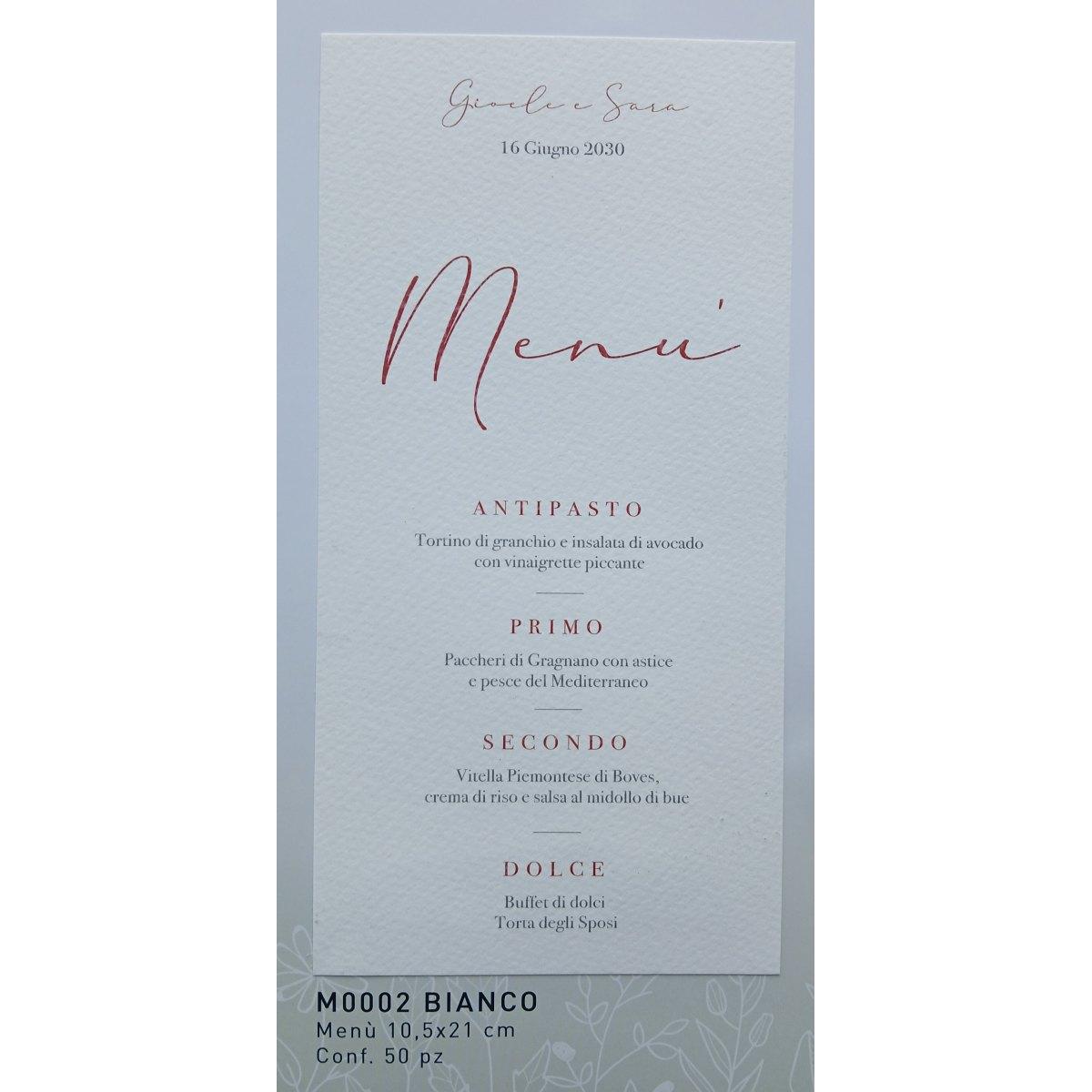 Menu f.to 10,5x21 AVORIO conf. da 50pz art. M0003