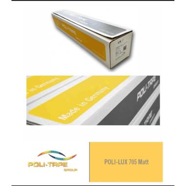 705 POLI LUX - Laminazione in PVC monomerico con adesivo permanente trasparente. resistenza UV 30%, finitura opaca, spessore 80 micron, bobina mm 1524x50mt
